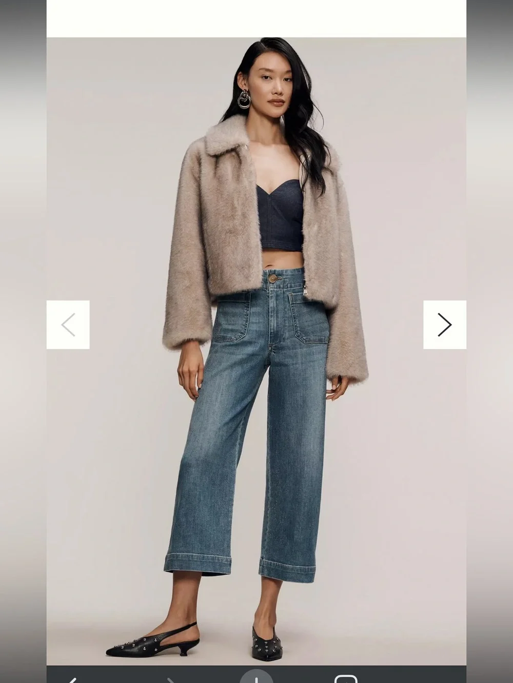 Anthropologie Maeve The Colette Crop High-Rise Wide-Leg Jeans